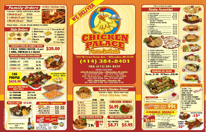 Chicken Palace Menu
